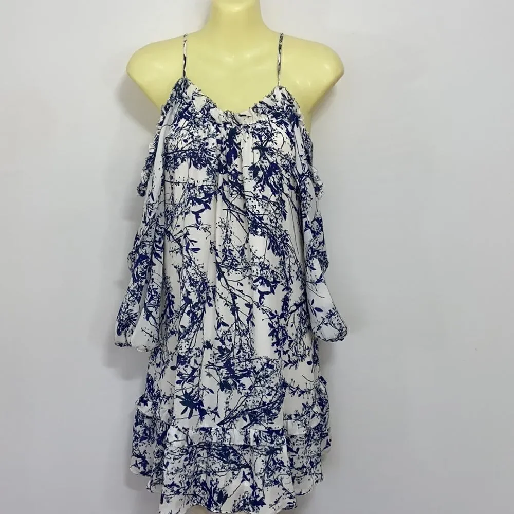 Parker Dress"WHITE THICKET" Dress Tunic Top Cold Shoulder Loose Fitting… - Picture 6 of 9